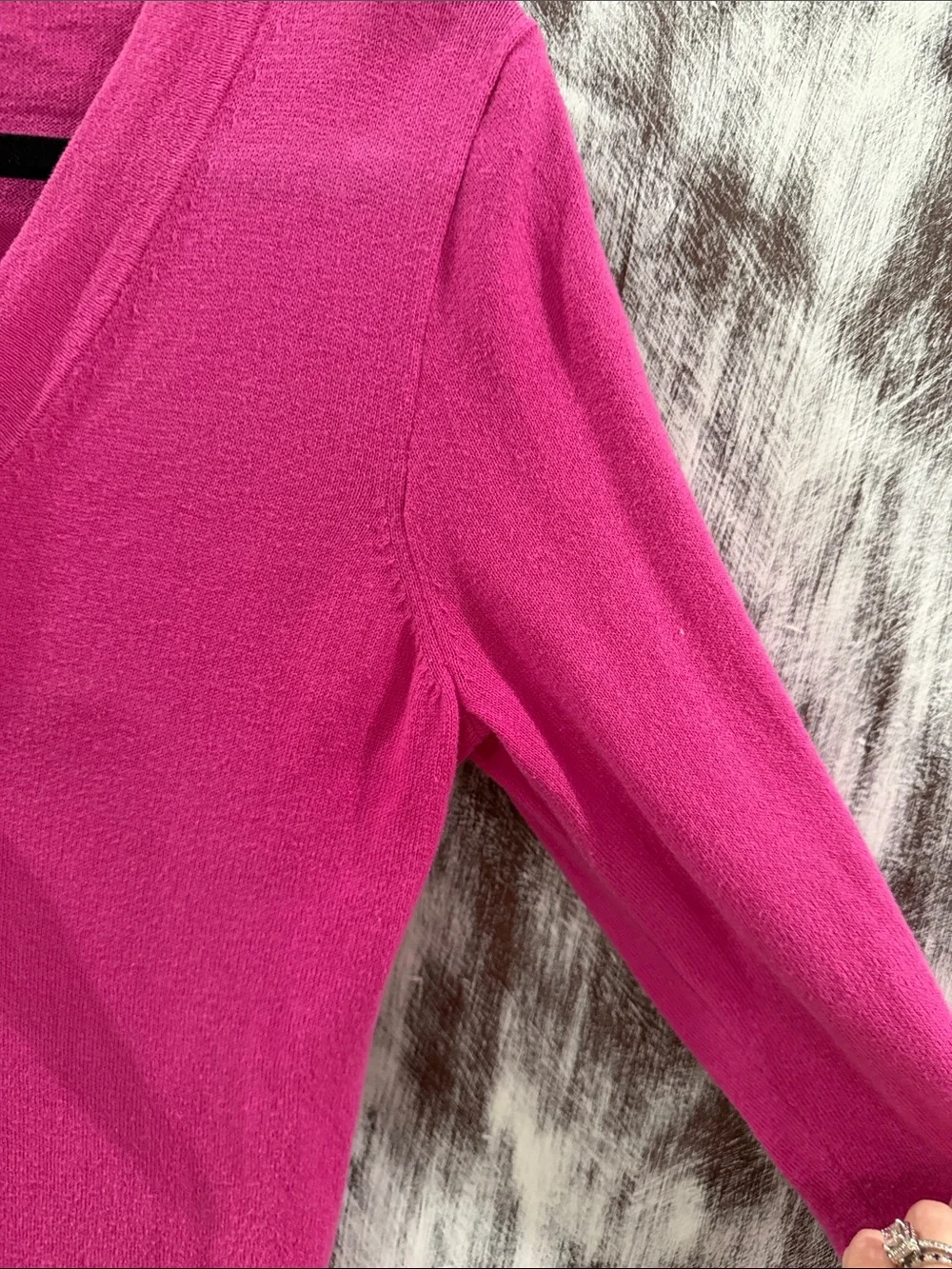 J. Crew Bright Fuchsia V-Neck Tie-Front Sweater
